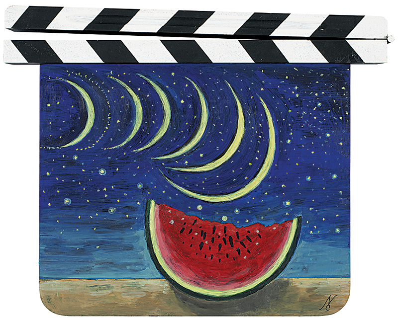 Zátiší s melounem a měsícem